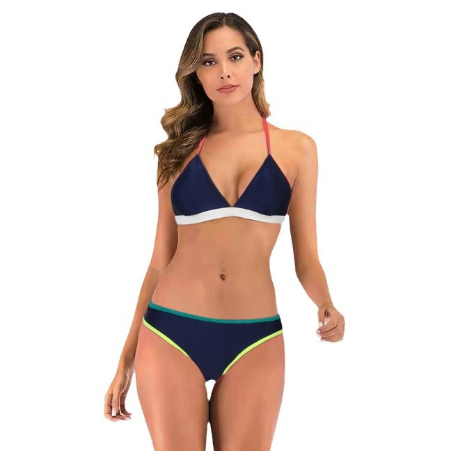 Sexy Bikini With Small Colorful Stripes For Women by DERILUJA LLC