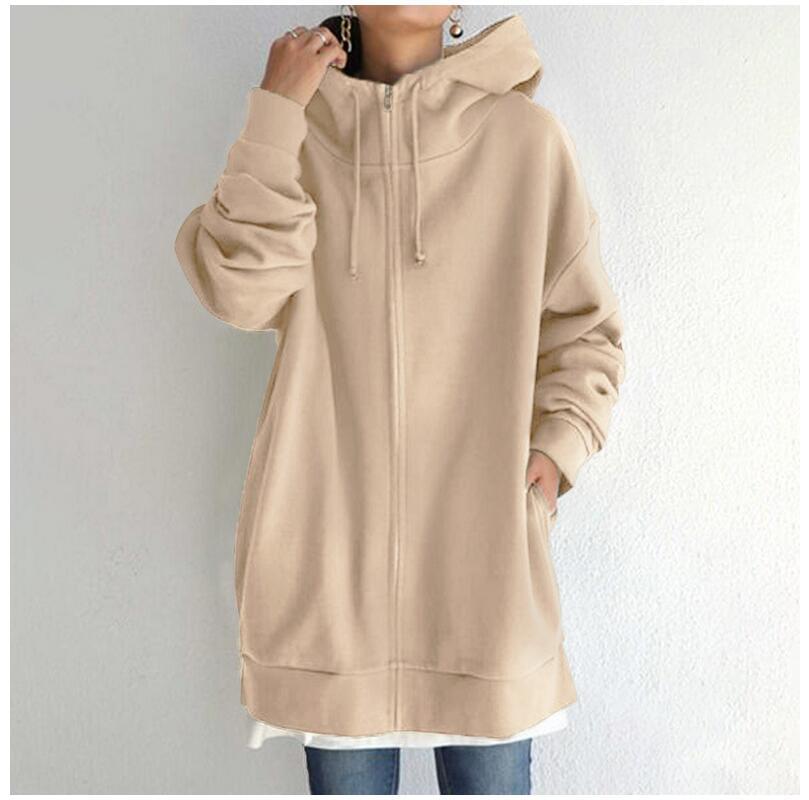 Women's Fuzzy Hoodies Long Sport Pullover Hoodie Full-Zip Hoodie Sweatshirt by DERILUJA LLC