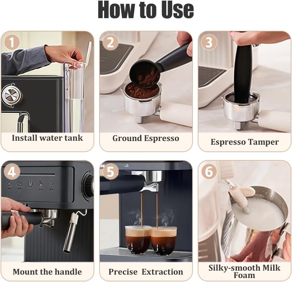 Electrical Coffee Maker Smart Coffee Machine Milk Frother Espresso Cappuccino by DERILUJA LLC