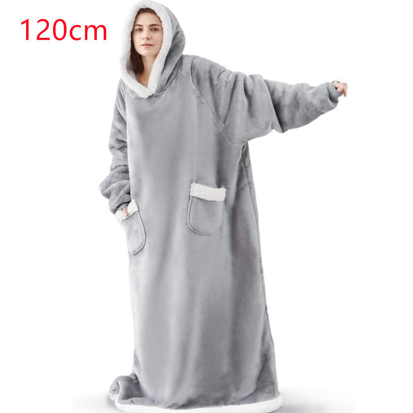 Winter TV Hoodie Blanket Winter Warm Home Clothes Women Men Oversized Pullover With Pockets by DERILUJA LLC