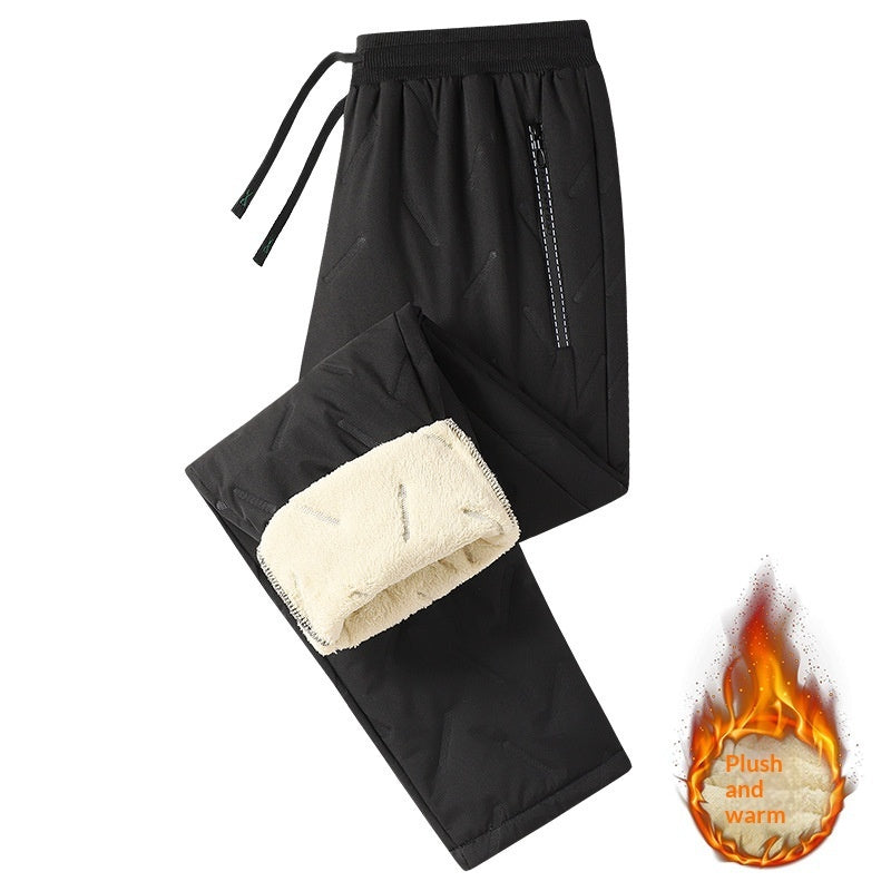 Cold-Weather Outdoor Cross-Border Sheepskin-Lined Cotton Trousers by DERILUJA LLC