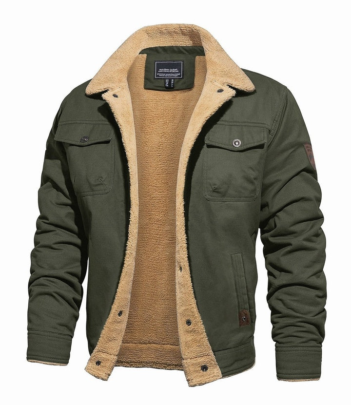 Men's Padded Cotton Workwear Casual Jacket by DERILUJA LLC