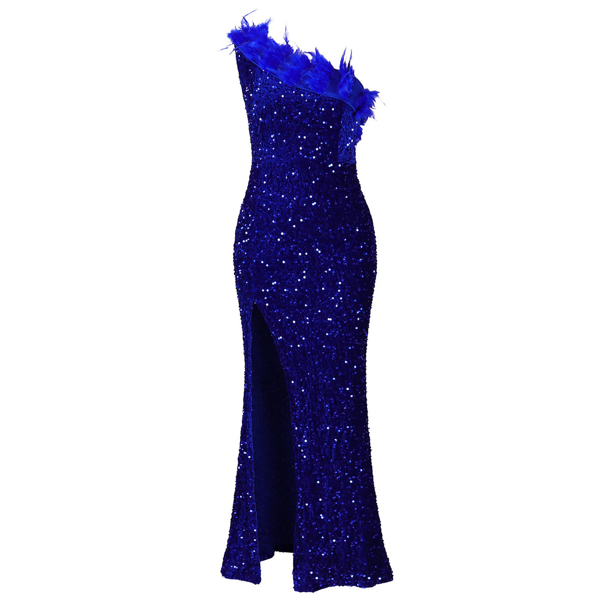Women's Summer Sexy Sequin Split Maxi Dress by DERILUJA LLC