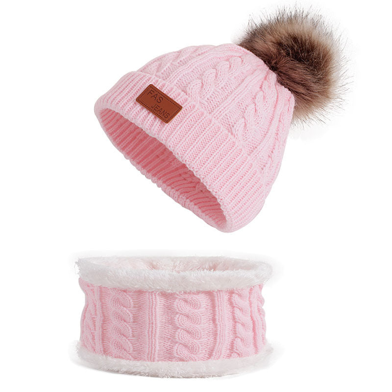 Children's Fashion Simple Hat Scarf Set