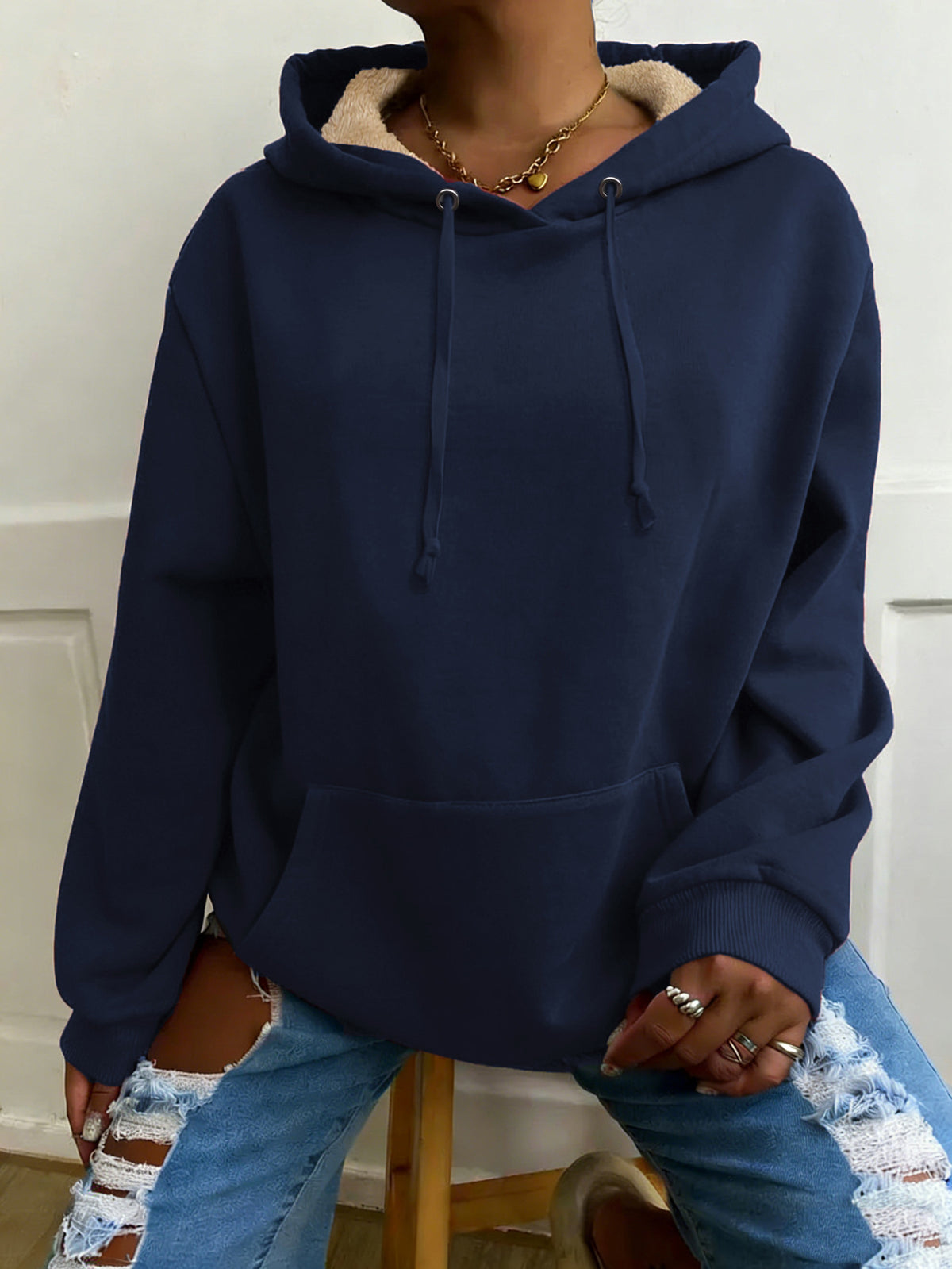 Autumn Winter Fleece-Lined Warm Casual Womens Sweater Zip-Up Jacket by DERILUJA LLC