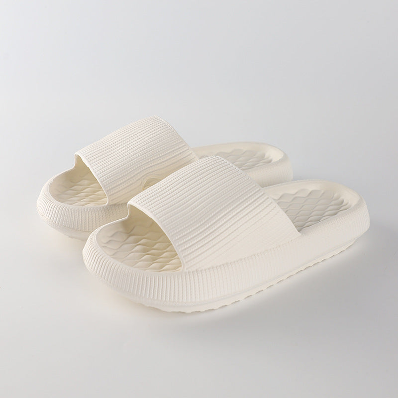 Summer EVA Slippers Solid Color Rhombus Stripe Anti-slip Slippers New Women's Home Shoes by My Store