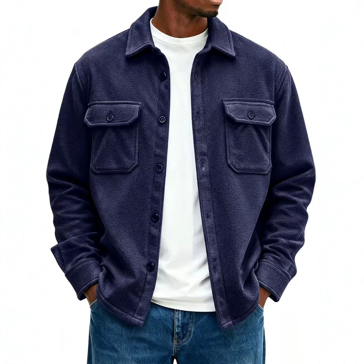 Men's Casual Loose-fit Jacket Coat by DERILUJA LLC