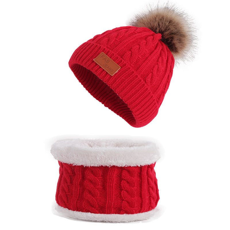 Children's Fashion Simple Hat Scarf Set by My Store