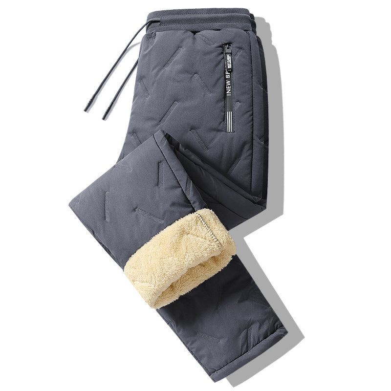 Winter Sweatwear Men Plush Thick Fleece Sweatpant Lambswool Thermal Trousers Casual Pants Waterproof Windproof Warm Cotton Pants by My Store