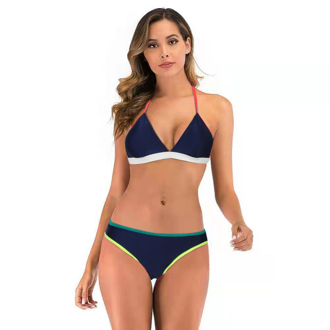 Sexy Bikini With Small Colorful Stripes For Women by DERILUJA LLC