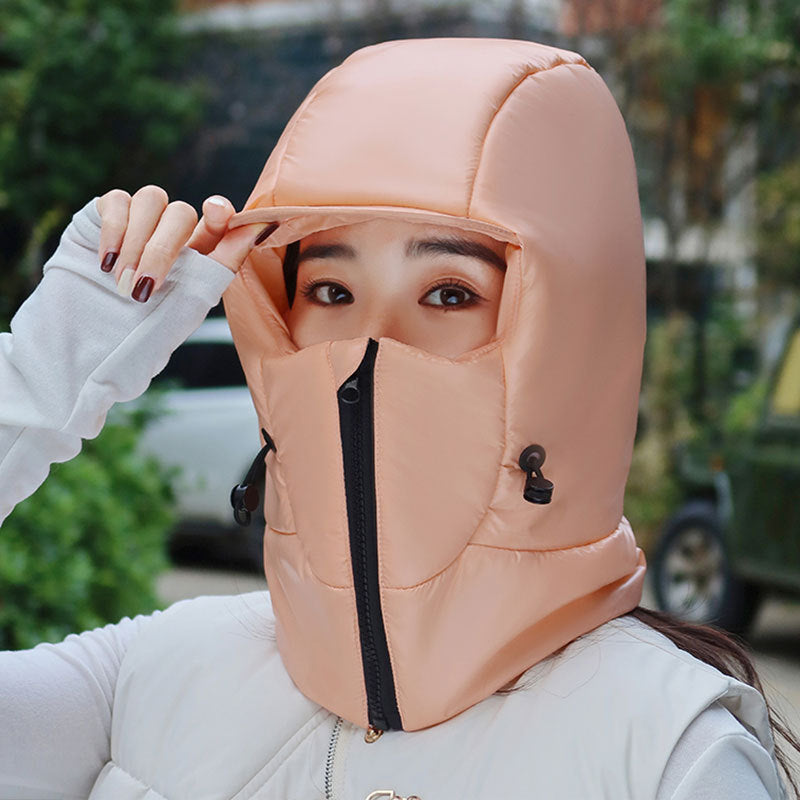 Winter Warm Hat Female Cycling Electric Car Face Care Ear Protection Scarf by DERILUJA LLC