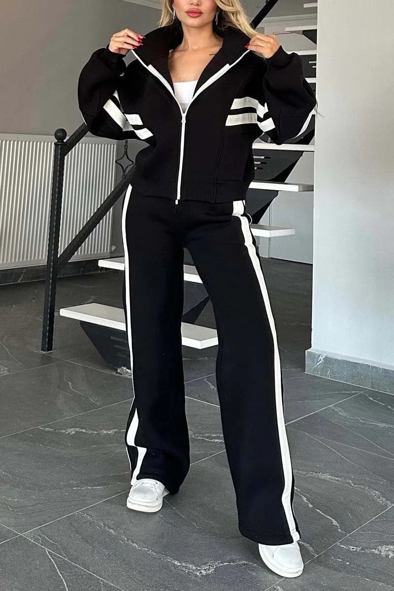 Fashion Two-piece Women's White Sports Suit Loose Sports Shirt Casual Pants Sets Sportswear Women Clothes Tracksuit Women Outfits by DERILUJA LLC