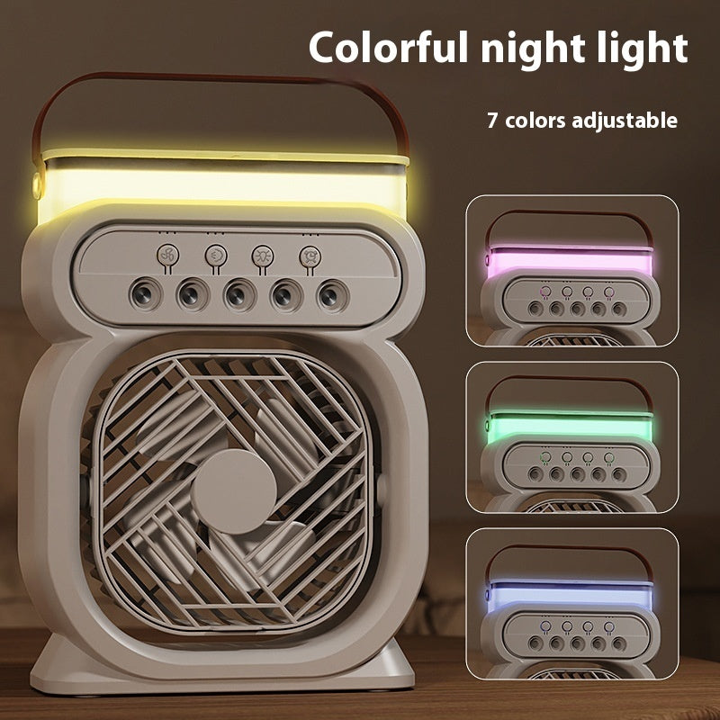 3 In 1 Portable Air Conditioner Evaporative Air Cooler LED Night Lights 3 Speeds Humidifier Fan For Home Office by DERILUJA LLC