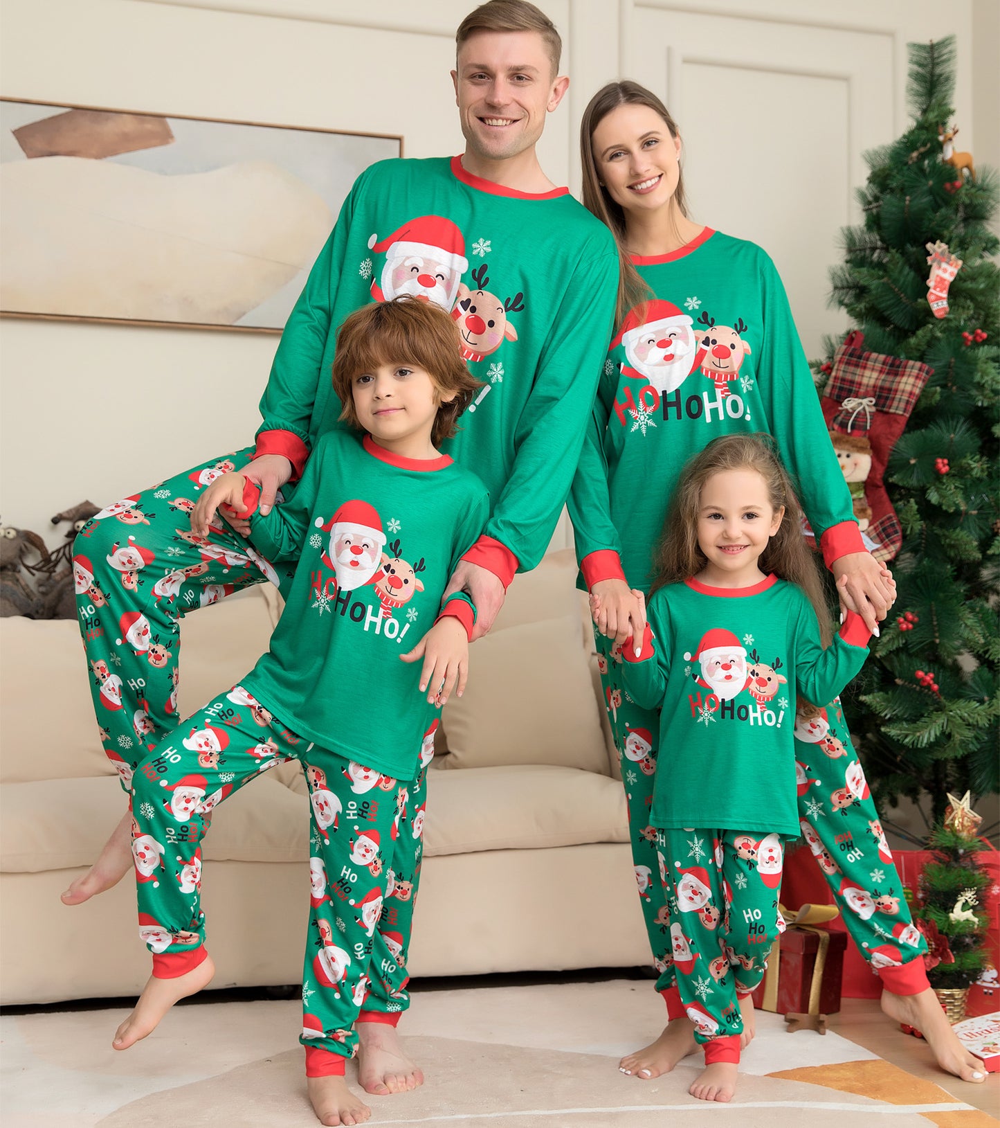 Christmas Pajamas For Family Matching Family Christmas PJs Sets Santa Claus Printed Top Sleepwear by My Store