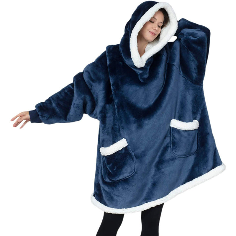 Winter TV Hoodie Blanket Winter Warm Home Clothes Women Men Oversized Pullover With Pockets by DERILUJA LLC