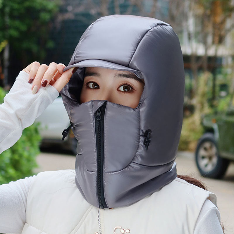 Winter Warm Hat Female Cycling Electric Car Face Care Ear Protection Scarf by DERILUJA LLC