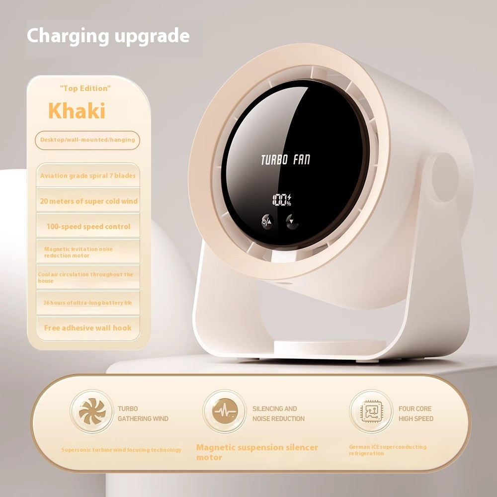 Shaking Head Desktop Small Fan Mute Office Desk Usb Charging by DERILUJA LLC
