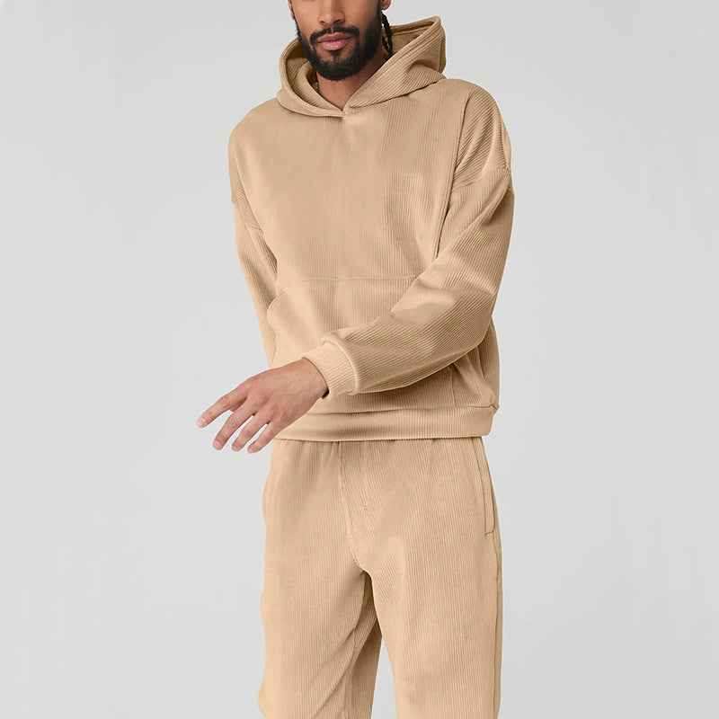 Men's Fashion Casual Plush Sweater Pants Suit by DERILUJA LLC