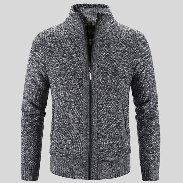 Men's Solid Color Stand Collar Cardigan Jacket by My Store