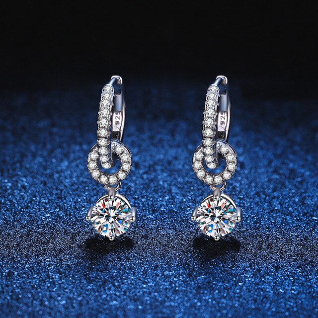 Genuine Moissanite Drop Earrings