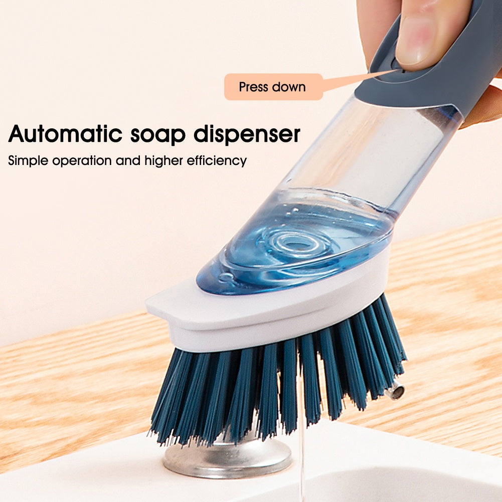 New Multifunctional Dish Brush Household Kitchen Oily Sponge Long Handle Cleaning Brush by Badon Shop LLC