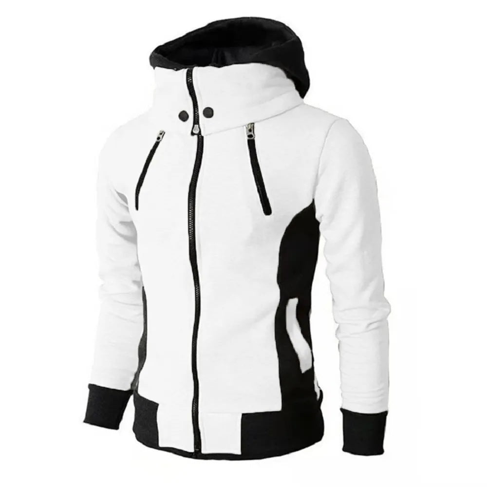 Men's Zip UP Hooded Jacket Fake Two Piece Sports Cardigan Casual Slim Sweatshirt Jacket by DERILUJA LLC