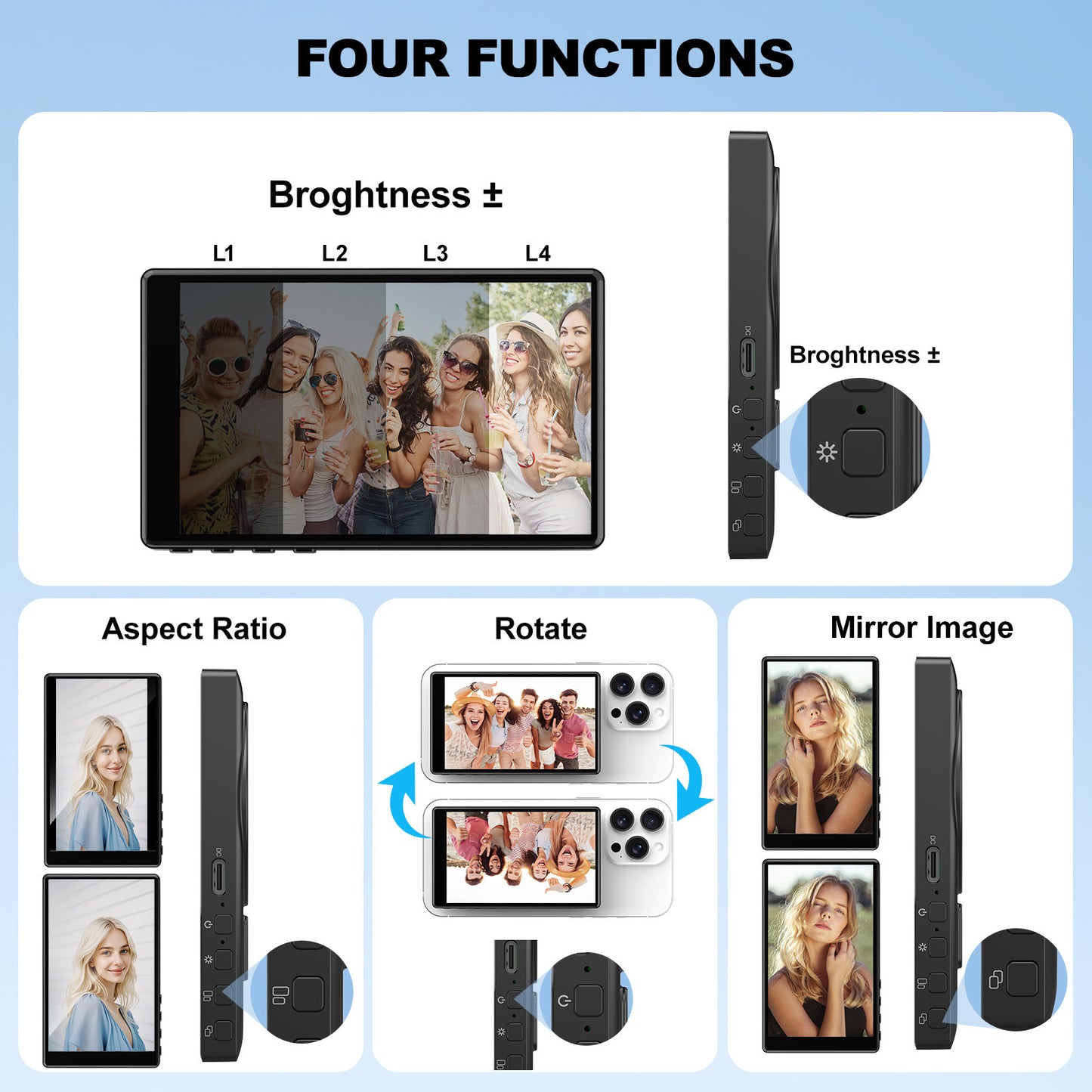Magnetic Wireless Charging Phone Rear Selfie Projection Device by DERILUJA LLC