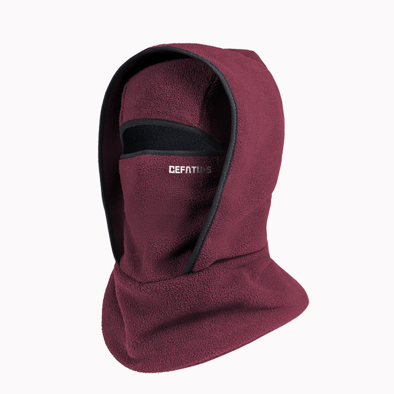 Outdoor Winter Warm Hat And Scarf Integrated Headgear by Badon Shop LLC
