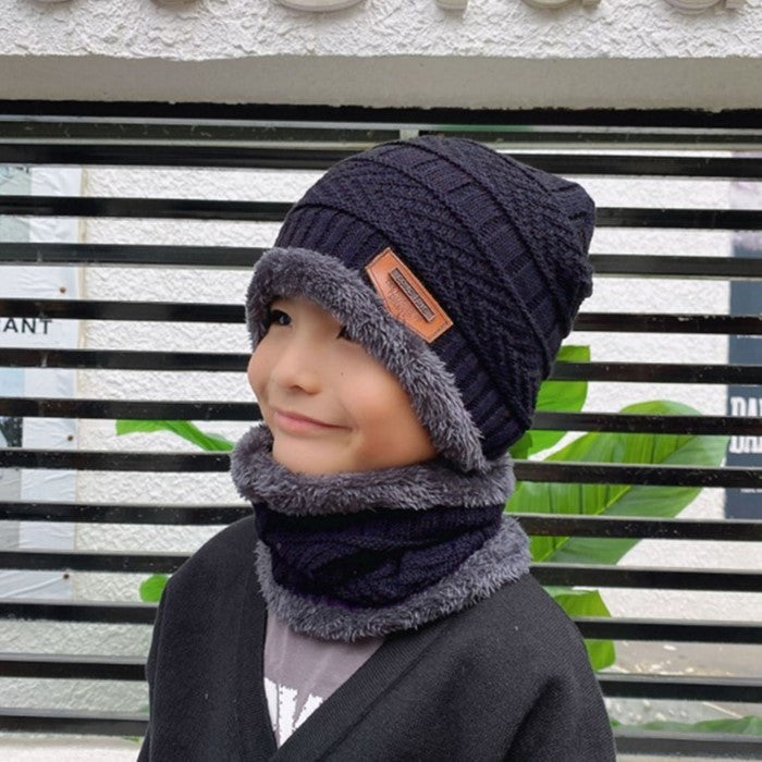 Winter Beanie Hat Scarf Set Warm Knit Hat Thick Fleece Lined Winter Hat Neck Warmer For Men Women by My Store
