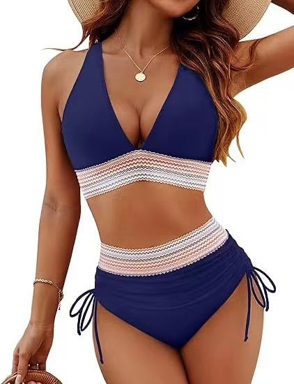 Fashion Women's High Waist Bikini Split Suit by DERILUJA LLC