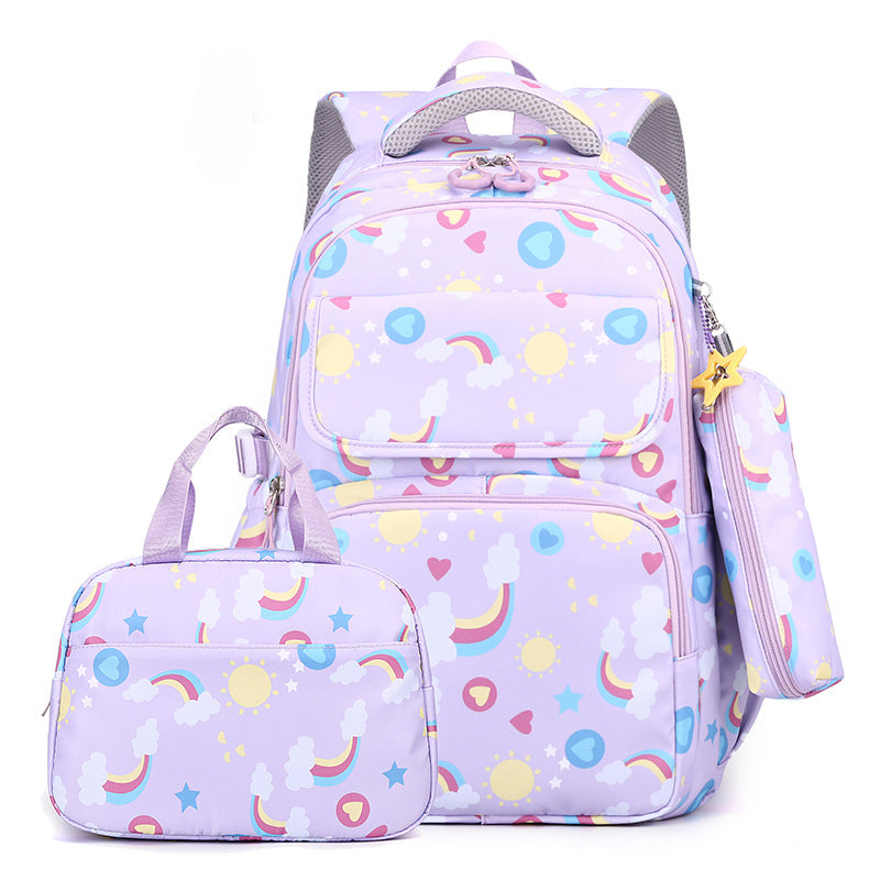 Back-protecting Large-capacity Three-piece Student School Bag Set by DERILUJA LLC