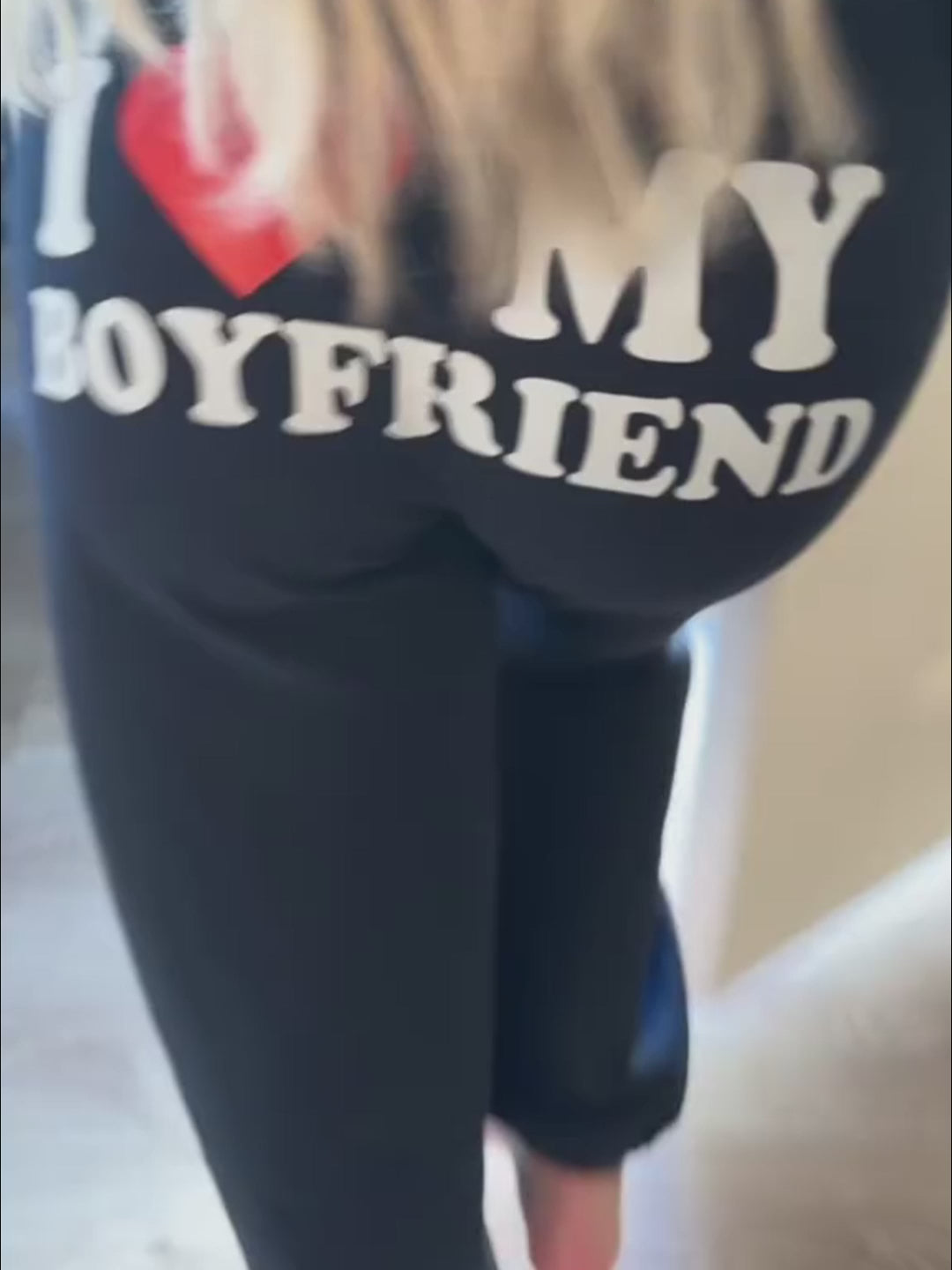 I Love MY BOYFRIEND Printed Trousers Casual Sweatpants Men And