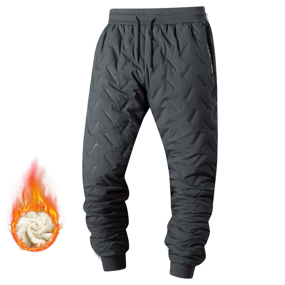 2PCS Ultra Warm Winter Pants – Black & Gray Plush Fleece Thermal Set by DERILUJA LLC