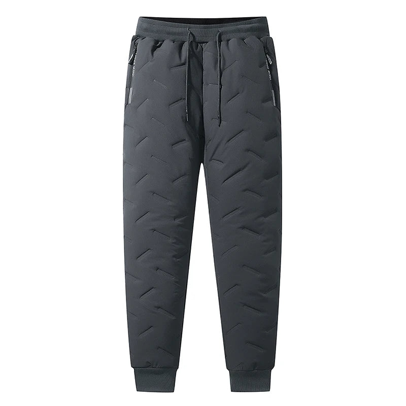 2PCS Ultra Warm Winter Pants – Black & Gray Plush Fleece Thermal Set by DERILUJA LLC