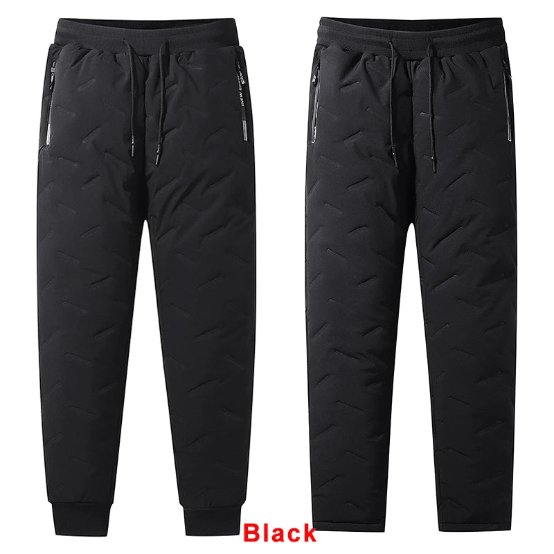 2PCS Ultra Warm Winter Pants – Black & Gray Plush Fleece Thermal Set by DERILUJA LLC