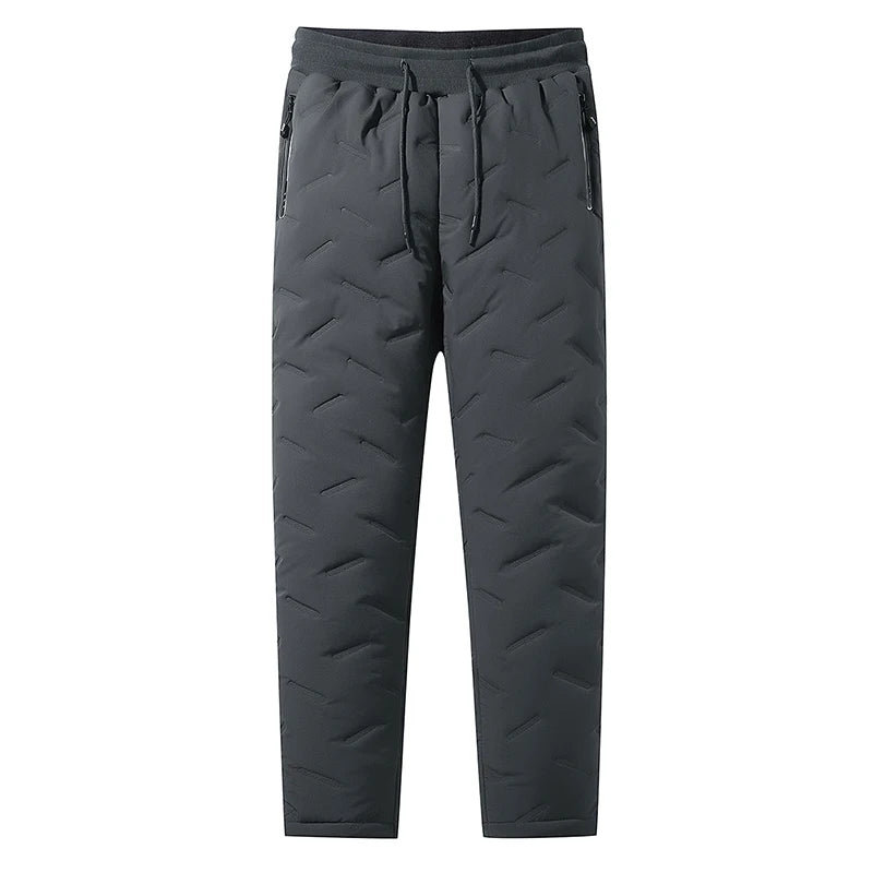 2PCS Ultra Warm Winter Pants – Black & Gray Plush Fleece Thermal Set by DERILUJA LLC
