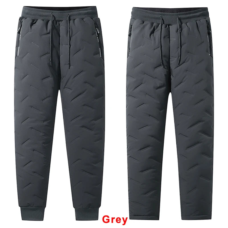 2PCS Ultra Warm Winter Pants – Black & Gray Plush Fleece Thermal Set by DERILUJA LLC