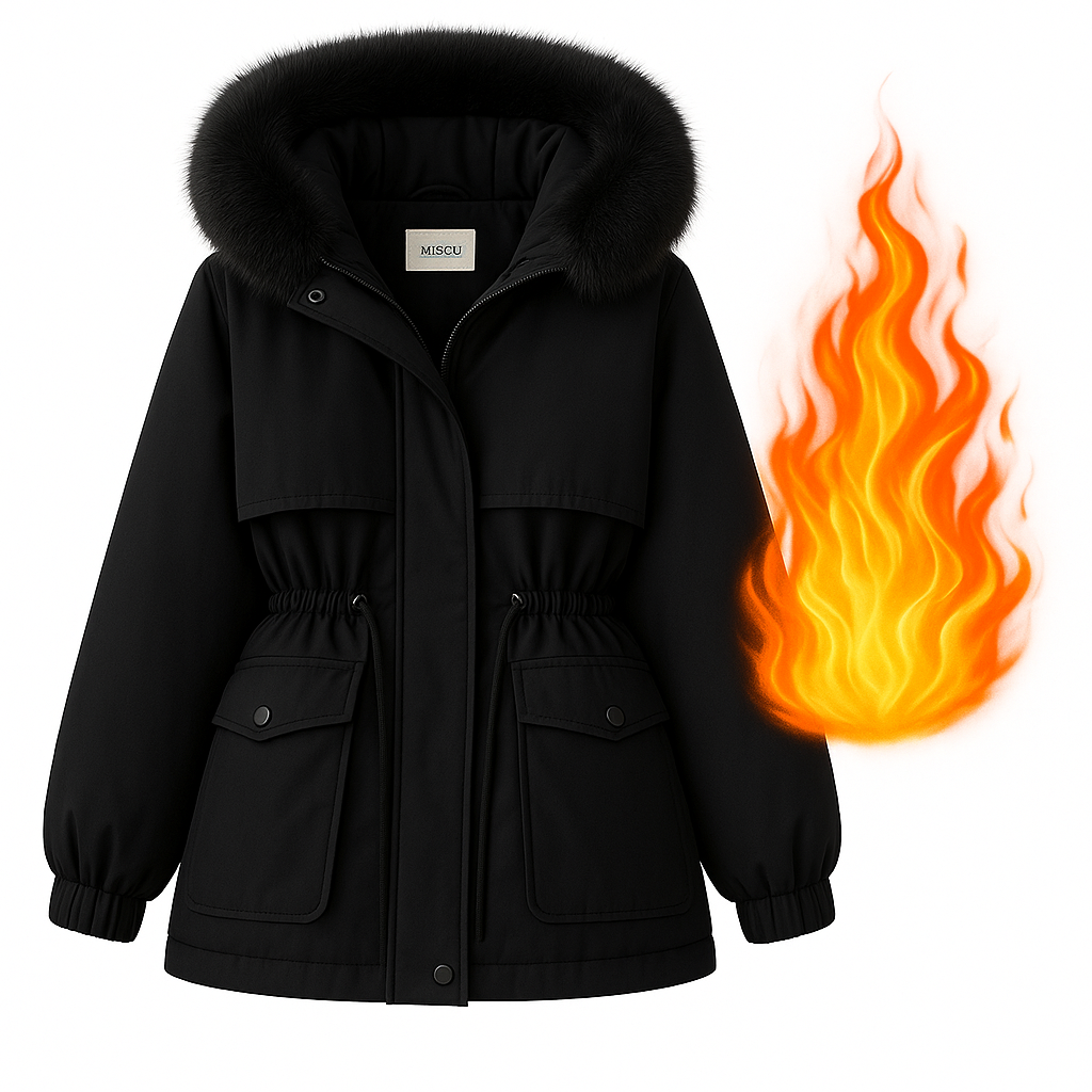 New Women's Cotton-Padded Plush Warm Coat 2024 Autumn Winter Parkas Coat Women's Long Sleeve Zipper Hooded Drawstring Parkas by My Store