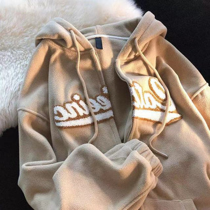 Letter Embroidery Hoodies for Women