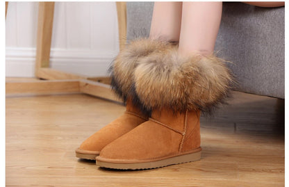 Women's Fox Fur Snow Boots kay